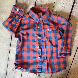 12 month Carters plaid button down long sleeve